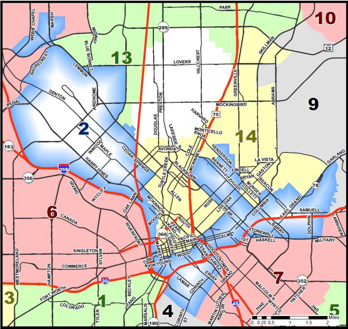 քաղաք: Dallas գոտիավորման քարտեզի վրա