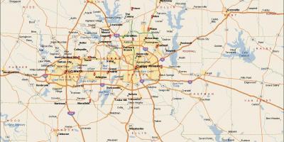 Dallas / Fort worth метроплекс քարտեզի վրա