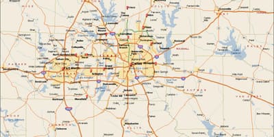 Dallas / Fort worth метроплекс քարտեզի վրա