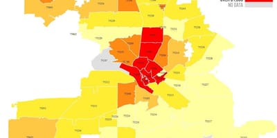 Dallas ЗИП կոդ քարտեզի վրա